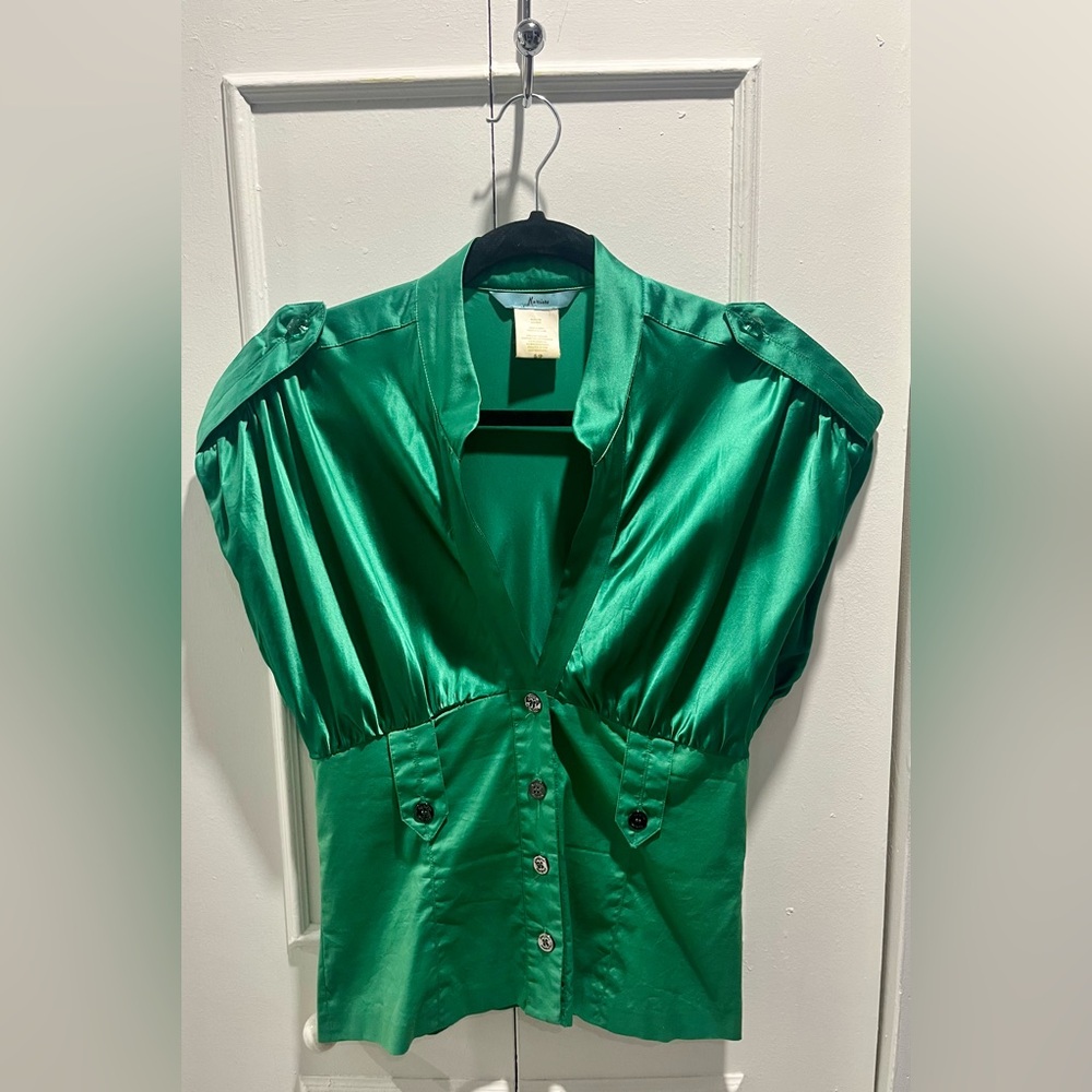 Marciano Silk Blouse 💚 VTG!